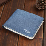 Men's Short Denim Fabric Wallet Best Soft Canvas Purse Bifold Fashion Ultra-thin Male Wallet Casual Money Bag - Image 6