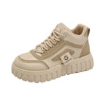 Breathable High-top White Shoes For Women Versatile Chunky-soled Athletic-casual Style - Image 4