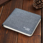 Men's Short Denim Fabric Wallet Best Soft Canvas Purse Bifold Fashion Ultra-thin Male Wallet Casual Money Bag - Image 3