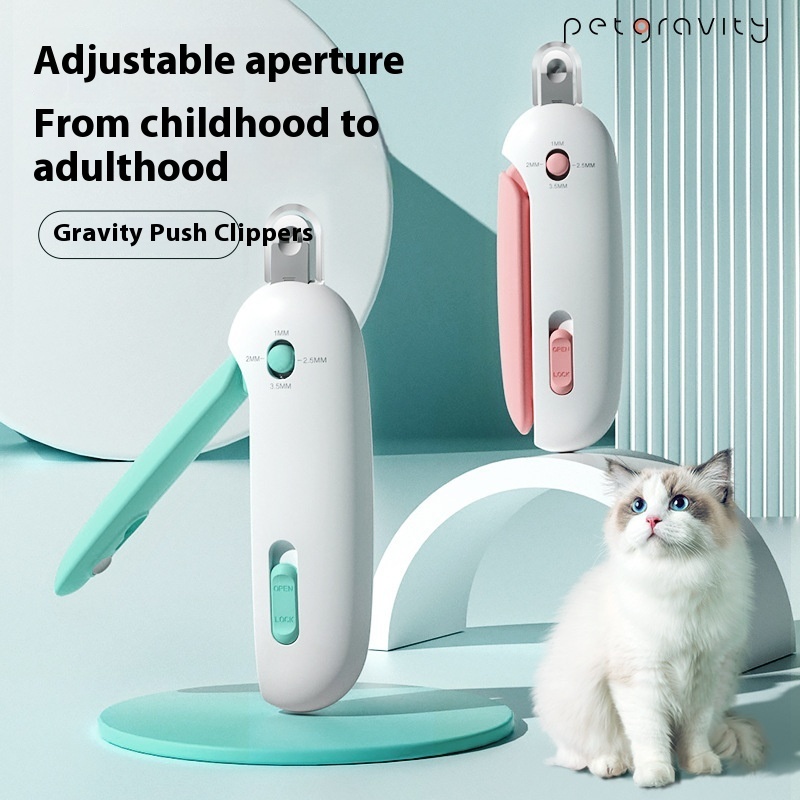 39547e2d-ac13-4d3e-977a-cc49a4ca3e38.jpg Cat Nail Scissors With Gravity Push Scissors - Image 1