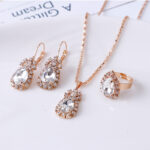 Women's Waterdrop Shiny Rhinestone Jewelry Set - Image 7