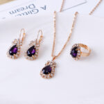 Women's Waterdrop Shiny Rhinestone Jewelry Set - Image 9
