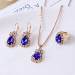 Women's Waterdrop Shiny Rhinestone Jewelry Set - Image 2