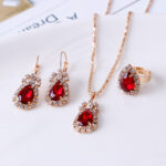 Women's Waterdrop Shiny Rhinestone Jewelry Set - Image 8