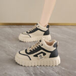 Breathable High-top White Shoes For Women Versatile Chunky-soled Athletic-casual Style - Image 5