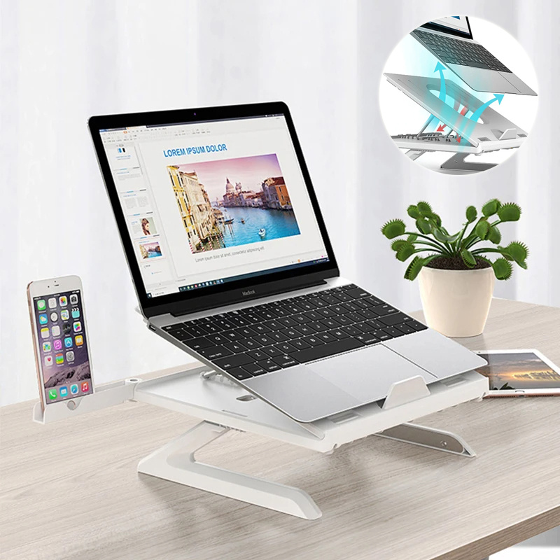 93a7bc1e-4fa2-4744-b123-5913cde779b0.jpg New Laptop Stand Multifunctional Folding Lift Portable Laptop Stand Monitor Increase Rack Aluminum Alloy Base - Image 1