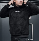 Men's Plush Hoodies Sweatshirt With Big Pocket Fashion Long-sleeved Pullover Hooded Top Solid Clothing - Image 6