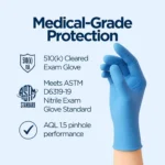 Medical-Grade Nitrile Exam Gloves 100Pcs, FDA 510(k) & ASTM D6319, Powder/Latex Free, AQL 1.5, for Clinical & Lab Use - AliExpress - Image 3