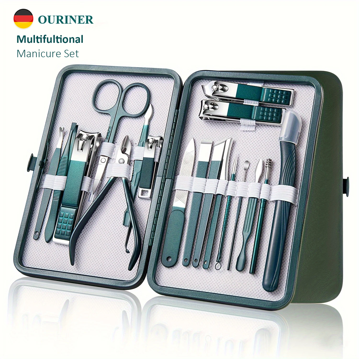 S51bd2c88625b4895842a7b80511e5586V.webp Professional 7/10/12/18 Piece Nail Care Kit Stainless Steel Manicure & Pedicure Set Nail Clipper Set with Travel Case - Image 1