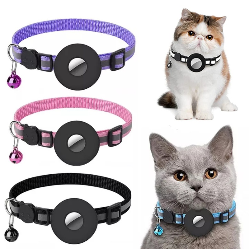 a3f6677a-d750-4d0f-951f-b00025b8ccc0.jpg Reflective Collar Waterproof Holder Case For Airtag Air Tag Airtags Protective Cover Cat Dog Kitten Puppy Nylon Collar - Image 1