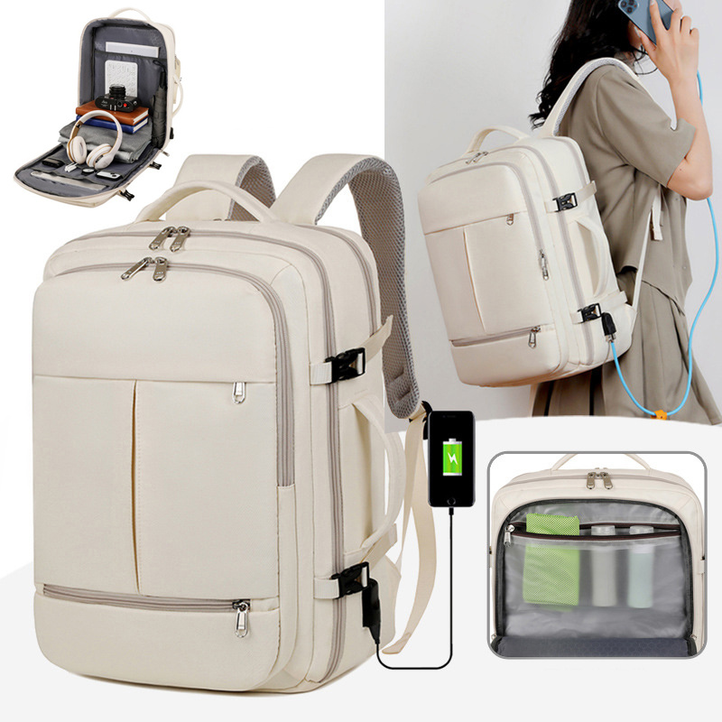 ac958ffc-113f-475d-87b5-a2c7a568ebe7.jpg Large Capacity Backpack For Women Men Multiple Pockets And Zippers Versatile Computer Bags Business Travel Backpack - Image 1