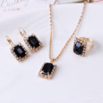 The Crystal Set Necklace Earring Ring Three-piece Set - Image 7